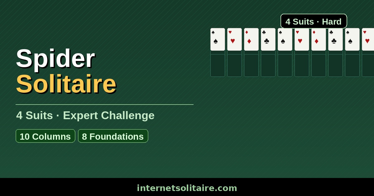 Solitaire Internet Spider Solitaire 4-Suit - Play Free Online - Internet Solitaire